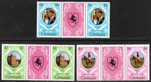 Grenada Sc #1051-1053 MNH gutter pairs
