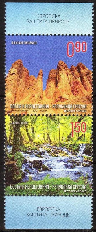 Bosnia / Serbian Post 2012 Natural Reserve Landscapes Pair MNH