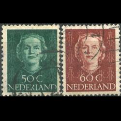 NETHERLANDS 1949 - Scott# 317-8 Queen 50-60c Used