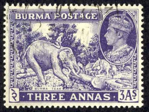 Burma Sc# 58 Used (a) 1946 3a King George VI