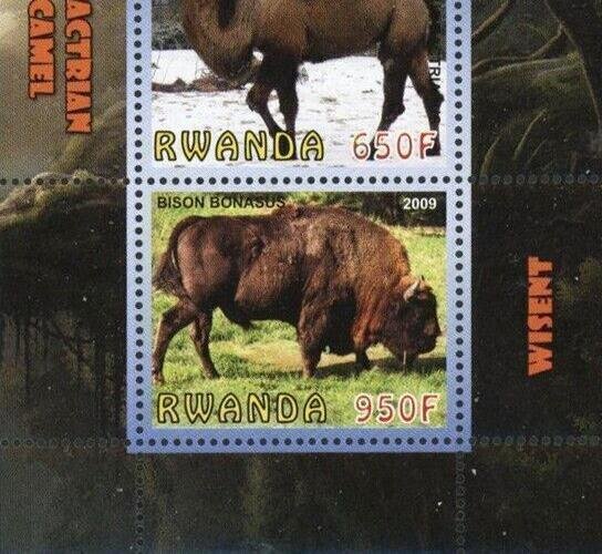 Endangered Species Camel Wisent Wild Animal Sov. Sheet of 2 Stamps Mint NH