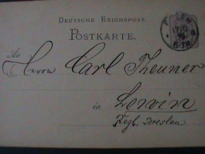 GERMANY-1919- POSTAL  PRE PAID POSTCARD -FANCY CANCEL-VF-105-YEARS OLD