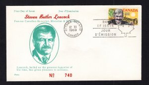 Canada #504  (1969 Leacock issue) Darnell cachet FDC unaddressed