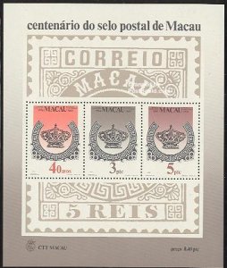 Macao 1984, Stamp centenary s/s, MNH