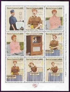 Sierra Leone 2000 - I love Lucy - Sheet of 9 Stamps - Scott #2291 - MNH