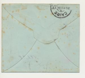 EGYPT 1901, UPRATED 1p REGISTERED ENVELOPE, FAYOUM TO CAIRE, SCARCE ITEM