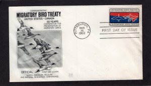 1306 Bird Treaty, FDC Fleetwood address erased