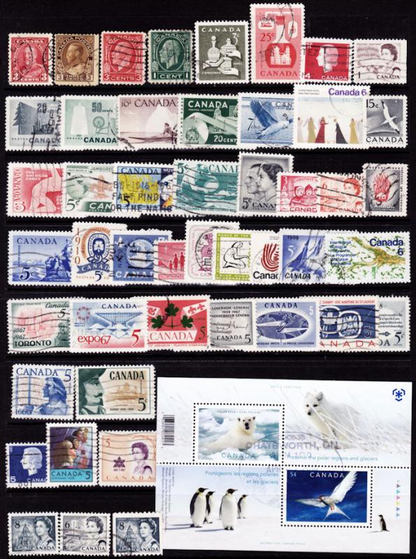 Canada Lot/Collection/Mixture of 48 Different Used.