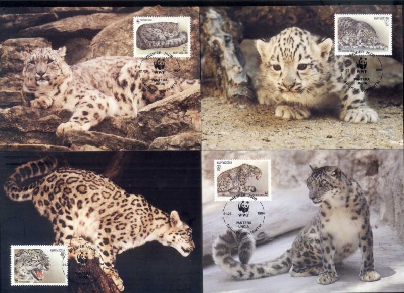 Kazakhstan 1997 WWF Marbled Polecat Maxicards