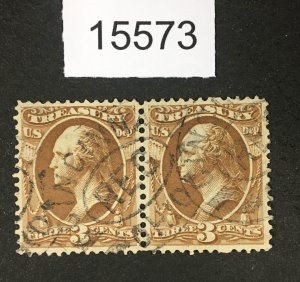 MOMEN: US STAMPS # O73 USED XF PAIR LOT #15573