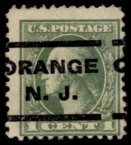 U.S. Scott #525: 1918 1¢ George Washington, Used, F, Orange NJ precancel