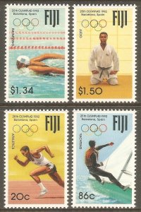 FIJI Sc# 665 - 668 MNH FVF Set of 4 1992 Barcelona Olympic Games