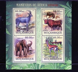 MOZAMBIQUE #2585 2012 EXTINCT AFRICAN ANIMALS MINT VF NH O.G M/S