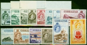 Gibraltar 1953 Set of 14 SG145-158 Fine MNH