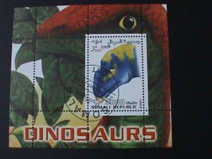 SOMALIA-2001-PREHISTORY ANIMAL-DINOSAURS --CTO -SHEET VF FANCY CANCEL