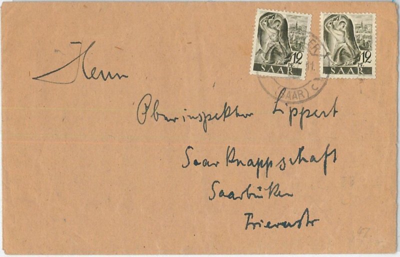 66471 - GERMANY SAAR - Postal History -   COVER  : MINING miner