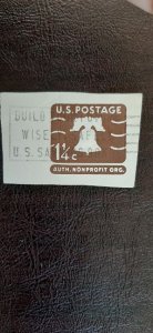 US Scott # U547; 1 and 1/4c Nonprofit Org. Used cut square from 1965; VF