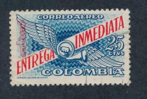 Colombia 1958 Scott CE2 used - 25c, post horn & Wings