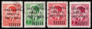 Croatia Scott 1-4 (1941) Used F-VF, CV $13.50 Q