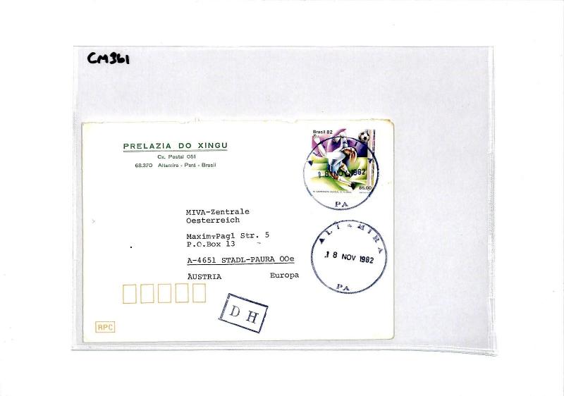 BRAZIL Missionary Air Mail MIVA *ALTAMIRA* Austria Cover 1982 CM361