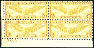 U.S. #C19 MINT PL# BLOCK OF 4 OG NH