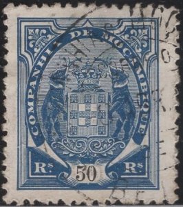 Mozambique Company 1895-1902 used Sc 16d 50r Coat of Arms Variety