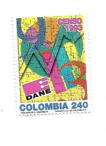 COLOMBIA 1994 CENSUS OF POPULATION 1993 SCOTT 1102 MICHEL 1948 MINT NH