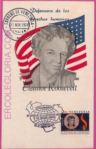 ag3518 - Venezuela - POSTAL HISTORY - Maximum Card - 1964, Eleanor Roosevelt-