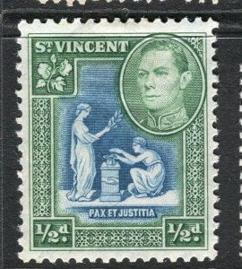 ST.VINCENT; 1938 early GVI issue fine Mint hinged 1/2d. value