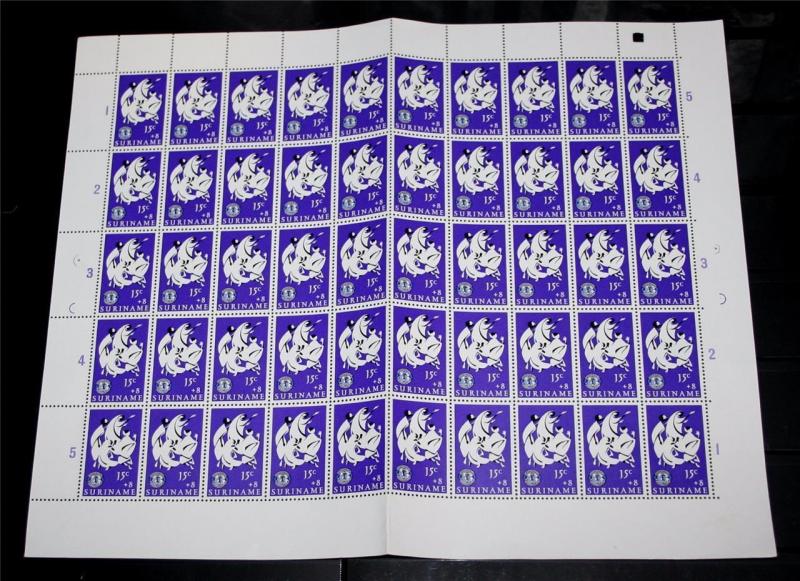 Suriname 1966 MNH Large Lot Blocks M/S Welfare Charity Migration 750+Stamps#C896