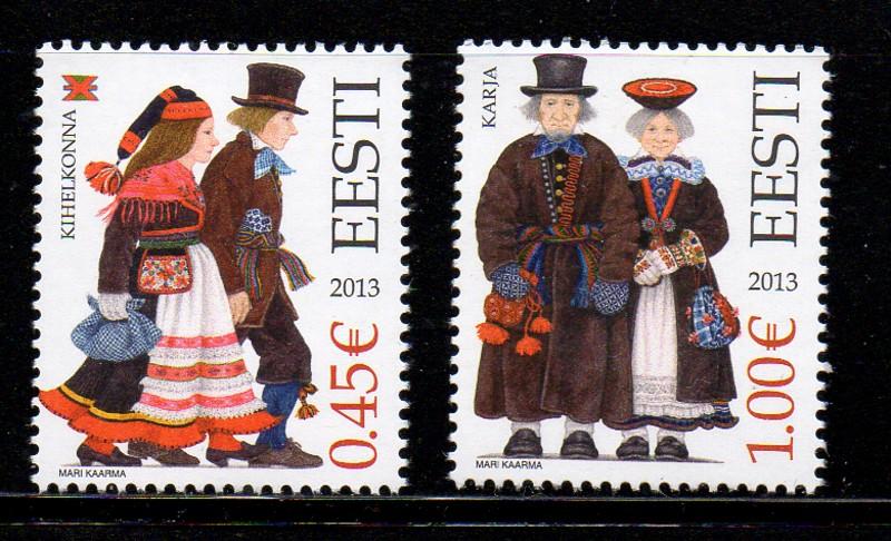 Estonia Sc 726-7 2013 Folk Costumes stamp set mint NH