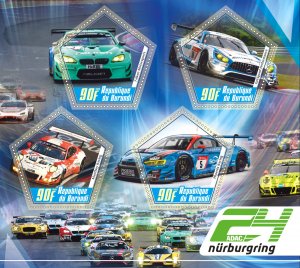 Stamps.Cars 24 Hours Nürburgring 2020 year 1+1 sheets perforated  Burundi