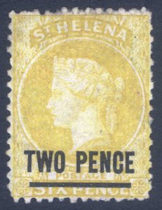 St Helena 1868 2d Yell Perf 12.5 Wmk CC Bar 14mm SG 9 Sc 19 UN Cat £180($232)