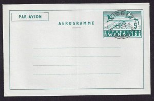 RWANDA Aerogramme 5f Airplane & Mountains 1964 Kigali cancel!