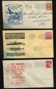 28 PRESIDENT FRANKLIN D ROOSEVELT PERSONAL COLLECTION WW2 NAVAL COVERS LV5512A-D