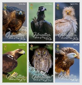 Gibraltar - Postfris/MNH - Complete set Birds of Prey 2024