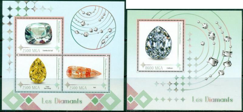 Minerals Mineraux Mineralien Diamonds Jewelry MNH stamp set