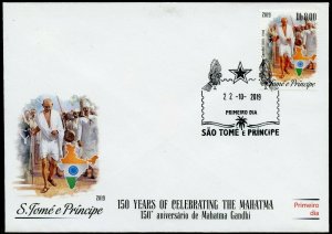 SAO TOME 2019 150th BRITHDAY OF MAHATMA GANDHI STAMP FIRST DAY COVER