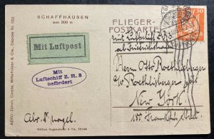 1924 Germany ZR 3 Zeppelin RPPC Postcard Cover First Flight to New York USA
