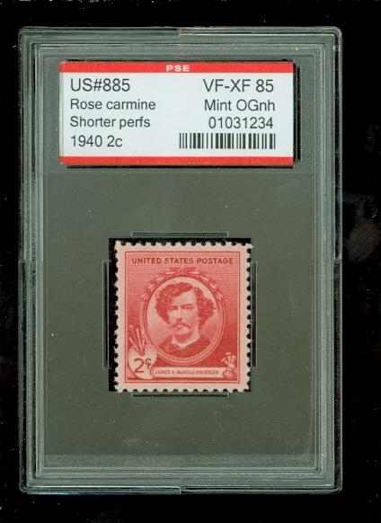 US # 885 Famous Americans, PSE Graded VF-XF 85, Mint OGnh