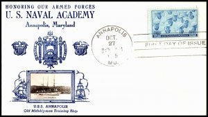 OAS-CNY  5441 FDC CROSBY USS ANNAPOLIS SCOTT SCOTT 935 – 1945 3c US Armed Forces