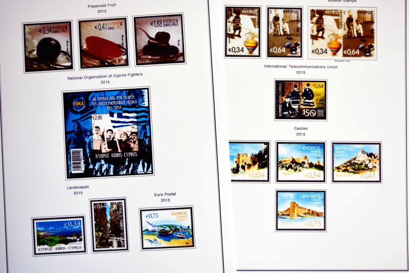 COLOR PRINTED GREEK CYPRUS 2011-2020 STAMP ALBUM PAGES (41 illustr. pages)