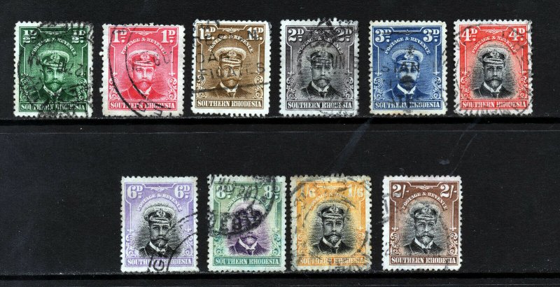 SOUTHERN RHODESIA King George V 1924 Admirals Issue Part Set SG 1 to SG 12 VFU