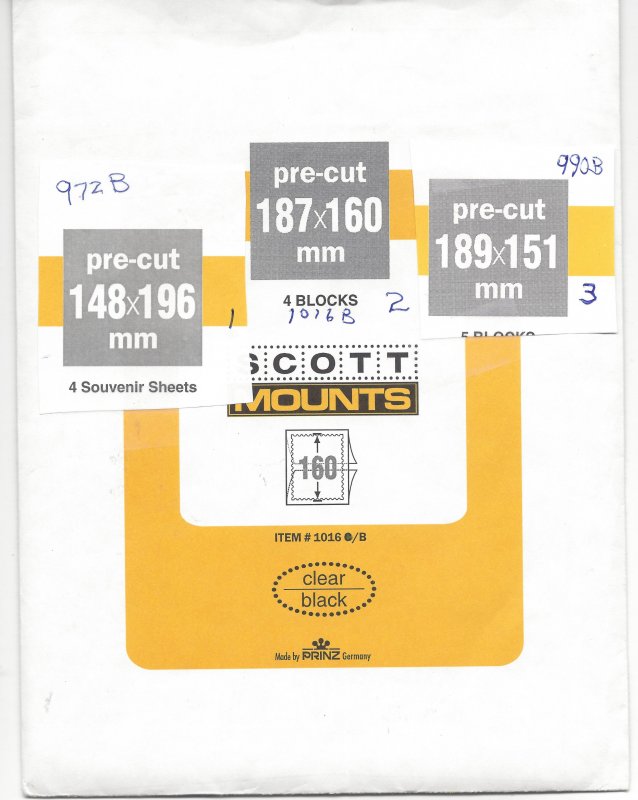 SCOTT MOUNTS, 148, 187, 189, NEW OPEN PACK CLEARANCE,see descript., SHIP INC.