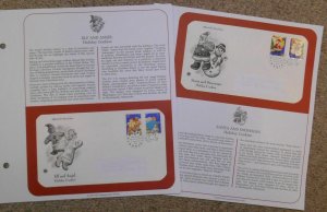 2005 Angel Santa Snowman Elf Sc 3949 to 3952 2 FDCs on info pages PCS cachets 