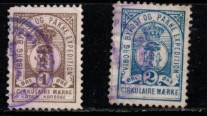 DENMARK Vibourg Local Post Used - 2 Different Issues