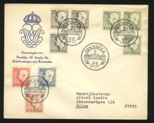 Sweden. FDC 1951 Cachet King Gustav VI Adolf 70 Year.Address