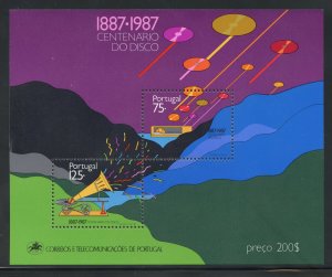 Portugal 1712 MNH 1987 100th Anniv. of the Phonograph Souvenir Sheet