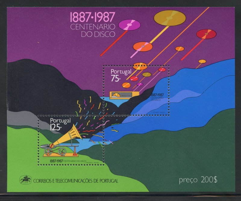 Portugal 1712 MNH 1987 100th Anniv. of the Phonograph Souvenir Sheet