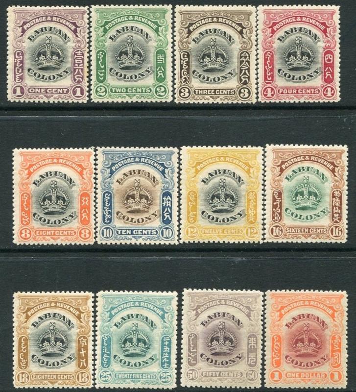 LABUAN-1902-03 Set to $1 Sg 117-128 MOUNTED MINT V20172